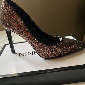 Bronze Glitter Nine West Heels